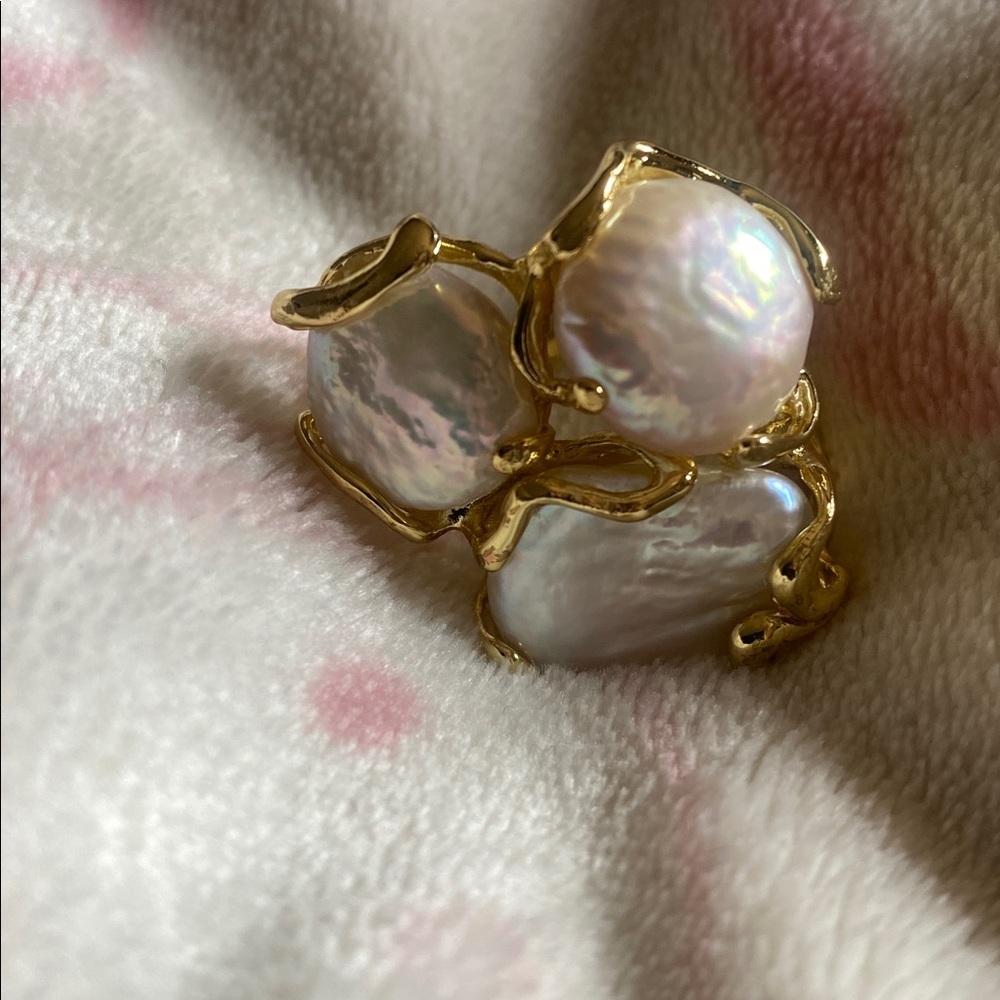 Real Pearl 18k GP Ring